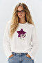 Eazy Unisex Oversize Long Sleeve T-Shirt 100% Cotton Ecru Love Horse Printed Boxy Fit T-Shirt - 2