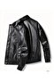 Oversized Men's Black Leather Jacket - 4