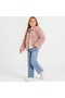 Girl's Fringed Plush Jacket + Denim Pants Set