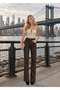 Women's Stone Detailed Wide Leg Pants - 5