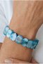 Blue Agate Evil Eye Bracelet Natural Stone Very Good Quality Vip Jewelry - 2
