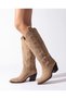 Women's Mink Suede Embroidered Western Adalina Cowboy Boots - 3