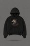 Oversize Eagle Front and Back Printed Hooded Black Sweatshirt - 2