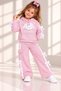 Girl's 3 Yarn Fabric Hooded Tracksuit Set - Rabbit Embroidered Kangaroo Pocket Sweatshirt with Bow and Cargo Pockets, Comfortable Fit - 3