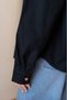 Black Stylish, Stand-Up Collar Oversize Shirt Jacket Per5131 - 3