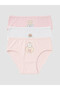 Özmarka New Season White Patterned Girls' Panties 3-Piece Set - 6