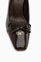 Dina Black Bow Detailed Women's Heeled Shoes - 8