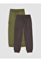 Ozmarka New Season Khaki 2-Piece Boys' Cargo Pocket Jogger Sweatpants
