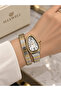 ساعة يد نسائية ثنائية اللون بسوار معدني ملتف ومينا فضية Women's Two-Tone Wrap Bracelet Watch with Silver Dial - 2