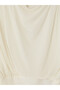 Vizyon New Season Ecru Draped Collar Gathered Blouse - 2
