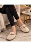 Gold Buckle Curly Plush Furry Winter Women's Home Slippers Soft Sole Warm Indoor Comfortable Slippers Guest Dowry Gift