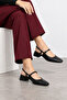 Stewie Women's Thin Strap Detailed Low Heel Shoes - Black Patent Leather