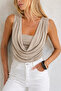 Strapless Top with Draped Collar and Draped Bluz in the Inside - 2