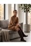 Women's Turtleneck Knitted Patterned Knitwear Tunic Dress - 2
