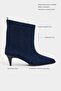 Harper Navy Blue Genuine Suede Pointed Toe Cone Heel Women's Boots - 2