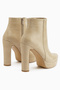 Abbie Beige Crocodile Pointed Toe High Heeled Zippered Boots - 5