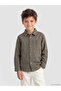 Özmarka New Season Khaki Boys' Basic Shirt