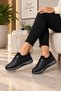 Women's Black Comfortable Lace-Up Casual Shoes – Flexible and Comfortable Sports Shoes 37-41 - 3