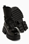 Casey Black Thick Sole Lace-Up Women's Boots - 4