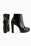 Abbie Black Crocodile Pointed Toe High Heeled Zipper Boots - 7