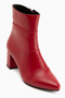 Amalia Genuine Leather Red Heeled Women's Boots