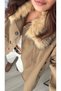 Khaki Detachable Fur Collar Trench Coat - 2