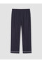 Ozmarka New Season Navy Blue Polka Dot Women's Pajama Set - 5