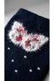Women's Booties Socks 3-Pack 2 Black Butterfly Patterned 1 White Teddy Bear Patterned Cotton Sports Socks - 4