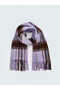 Özmarka New Season Ecru Plaid Patterned Women's Scarf - 2