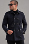 New Season Men's Belted Short Cashmere Coat