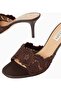 Como 75 Lace and Leather Mule Sandals, Open Square Toe - 4