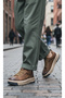 Genuine Nubuck Leather Flexible and Lightweight Design Camel Color Men's Comfort Casual Shoes - 7