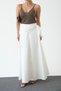 White Scarf Detailed Side Zipper Midi Skirt - 5