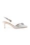 Vinyl Slingback Heeled Shoes - Silver Color