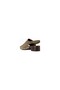 Studded Beige-Khaki Suede, Gold Studded Buckle Heeled Women's Sandals - 3
