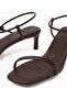 50mm Heel Leather Sandals, Square Toe - 4