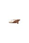 Dollie 55 Cream Leather Thin Strap Mid Heel Flip Flops - 3