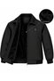 Men's Winter (Polo Collar) Coat with Bondet Fabric, Fur, and Waterproof Zippered Sleeves and Hem, Ribbed Detail, Pocket with Zipper, Classic Stylish Jacket (Ribbed) - 1 Size Smaller Than Usual.