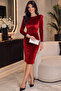 Velvet Midi Dress with Glitter Details - 3