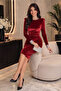 Velvet Midi Dress with Glitter Details - 2
