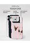 Compatible with iPhone 18 Pro - Pink Stripes, Double Layer Cover, Glossy Surface Protective Case - 3
