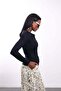 Black Snap Fastener Long Sleeve T-Shirt 2680 - 5