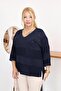 V-Neck Cotton Mercerized Sweater with Glitter Stone Detail - 6