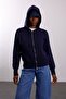 Navy Blue Hooded Knitwear Cardigan 151275 - 5