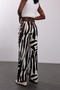 Brown Patterned Satin Textured Trousers 19177 - 5