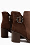 Tania Brown Suede Buckle Detailed Heeled Women's Boots - 5