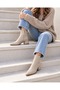 Women's Stretch Beige Nude Pointed Toe Heeled Ankle Boots Stylish Daily Short Boots (5 cm) - 5