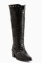 Lassie Black Western Women's Boots with Embroidery and Stud Detailing - 2