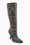 Jana Gray Snake Patterned Pointed Toe Women's Heeled Boots - 2