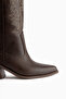Ronnie Brown Embroidery Detailed Western Long Women's Boots - 6